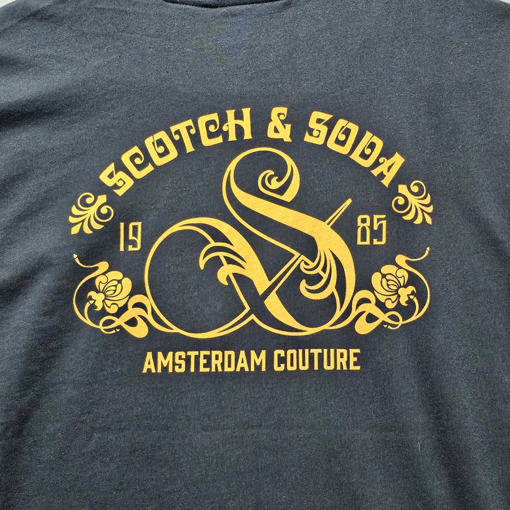 Scotch & Soda Mens Relaxed Fit Graphic Tee Anthracite Black Small SFA24VMT-15266
